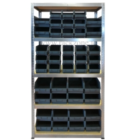 Value Shelving 175KG Grey with 45 Storage Bins